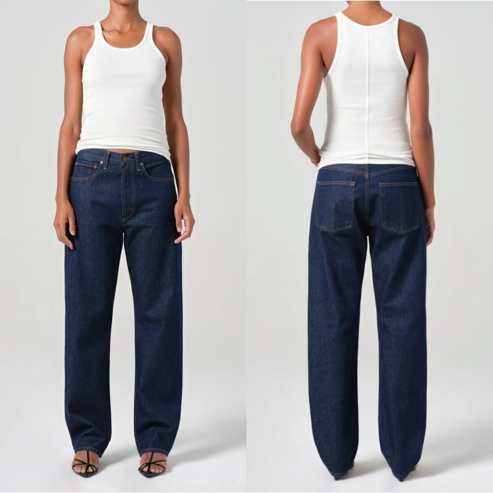NWT AGOLDE KELLY JEAN IN “RINSE” dark Indigo wash